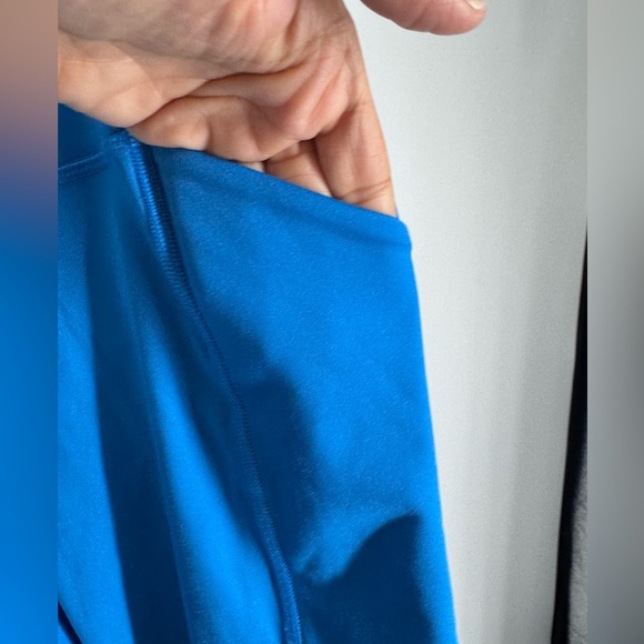 Girlfriend Collective royal blue leggings tights Large side pockets - Picture 5 of 6